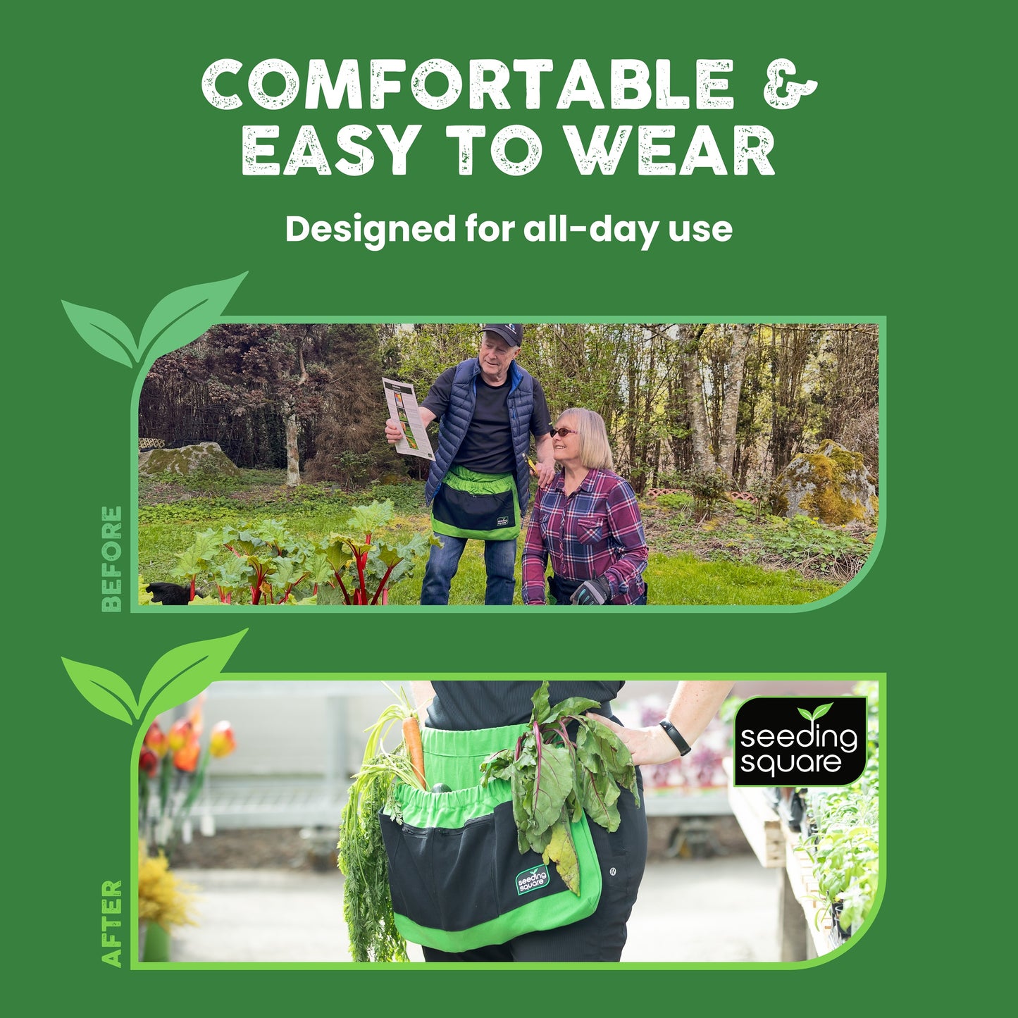 The Garden Harvest Apron - Hands-Free Gardening Apron for Fruits, Vegetables, Tools – Adjustable, Durable, Washable