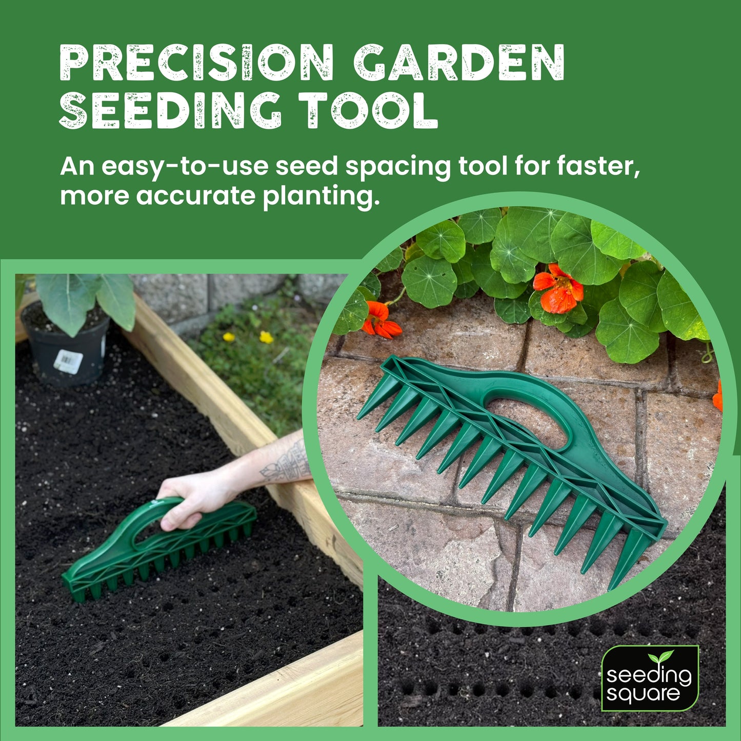 The Row Seeder – for Precise Seed & Seedling Spacing in Rows & Seed Trays